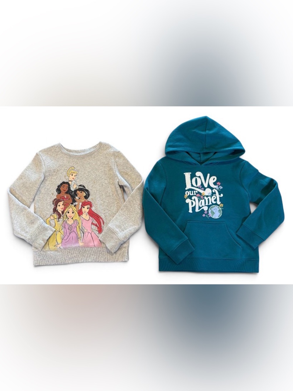 Disney Princess Jumping Beans Girls Size 6 Sweatshirt Hoodie 2 Piece Lot